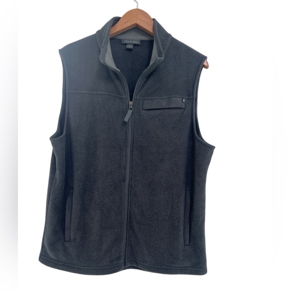FREE FLY Vest Men’s Polar Fleece Dark Gray Fishing Outdoors Size Large - Picture 1 of 6